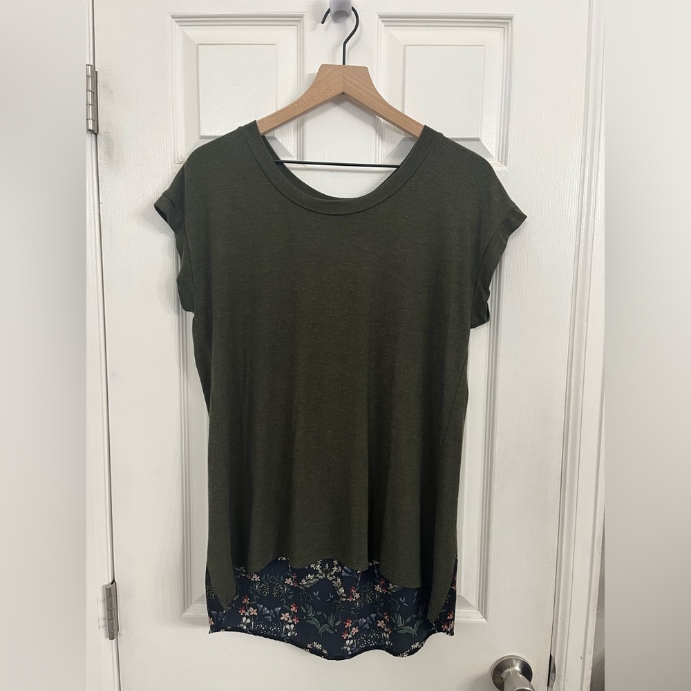 Kaileigh Jolla Mixed Material Womens Top Size L
